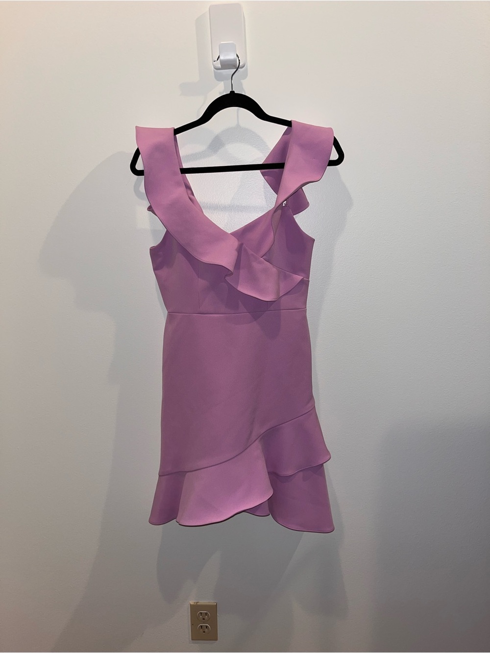 BCBGMaxAzria Lilac Ruffle Strap Mini Dress - Picture 3 of 13